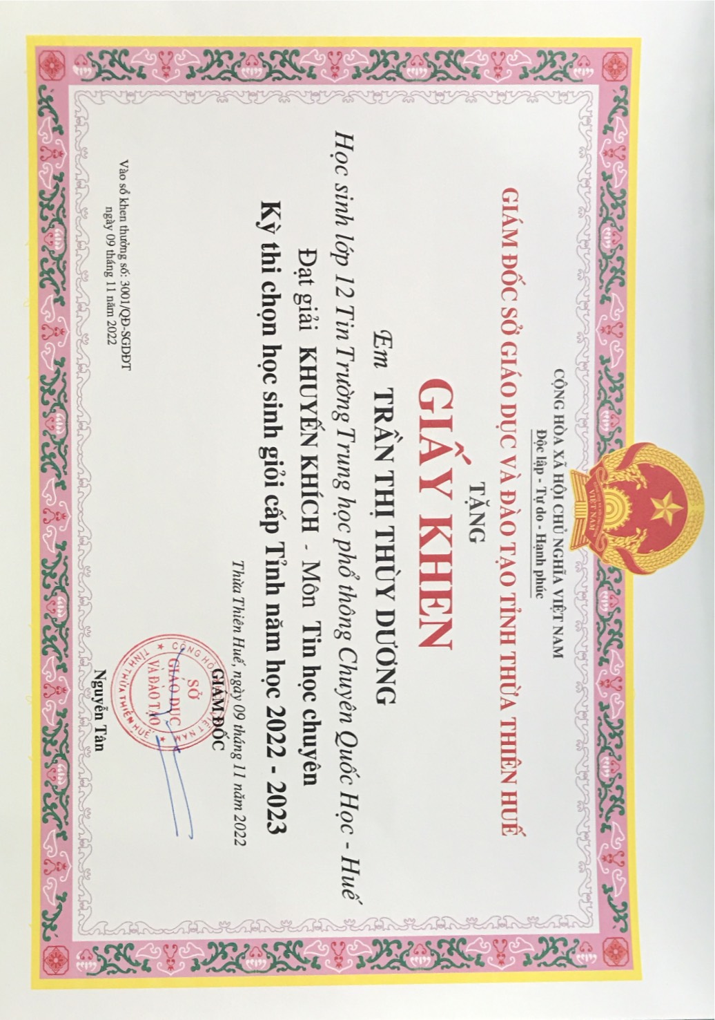 certificate
